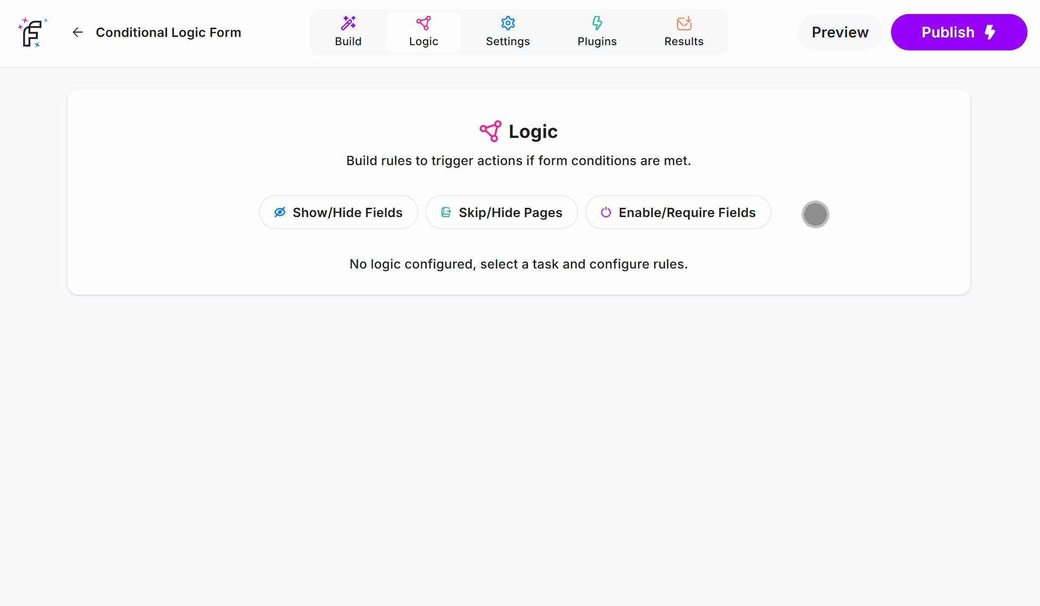 Configuring Conditional Logic to Hide 'Page 2' when 'Software Development' is not selected