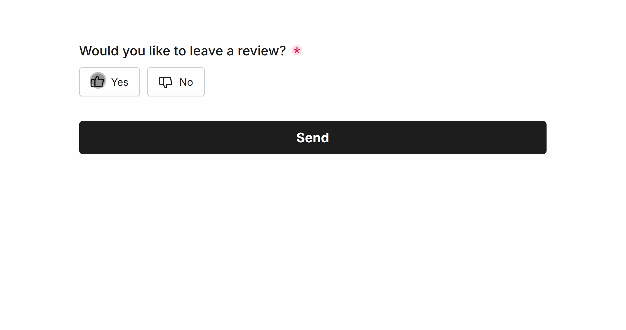Demonstrating showing a Long Text Field when a user clicks 'Yes' in the Yes/No Field
