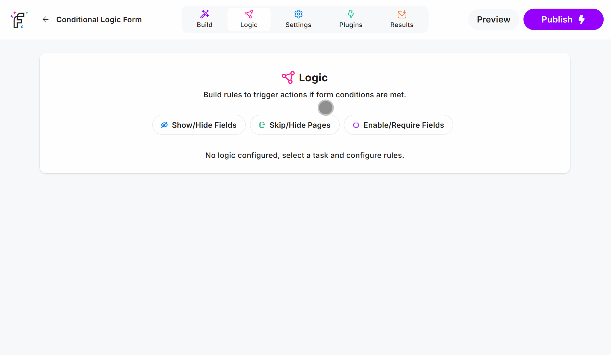 Configuring Conditional Logic to Hide 'Page 2' when 'Software Development' is not selected