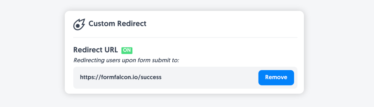 Viewing the saved Custom Redirect setting in Fun Forms