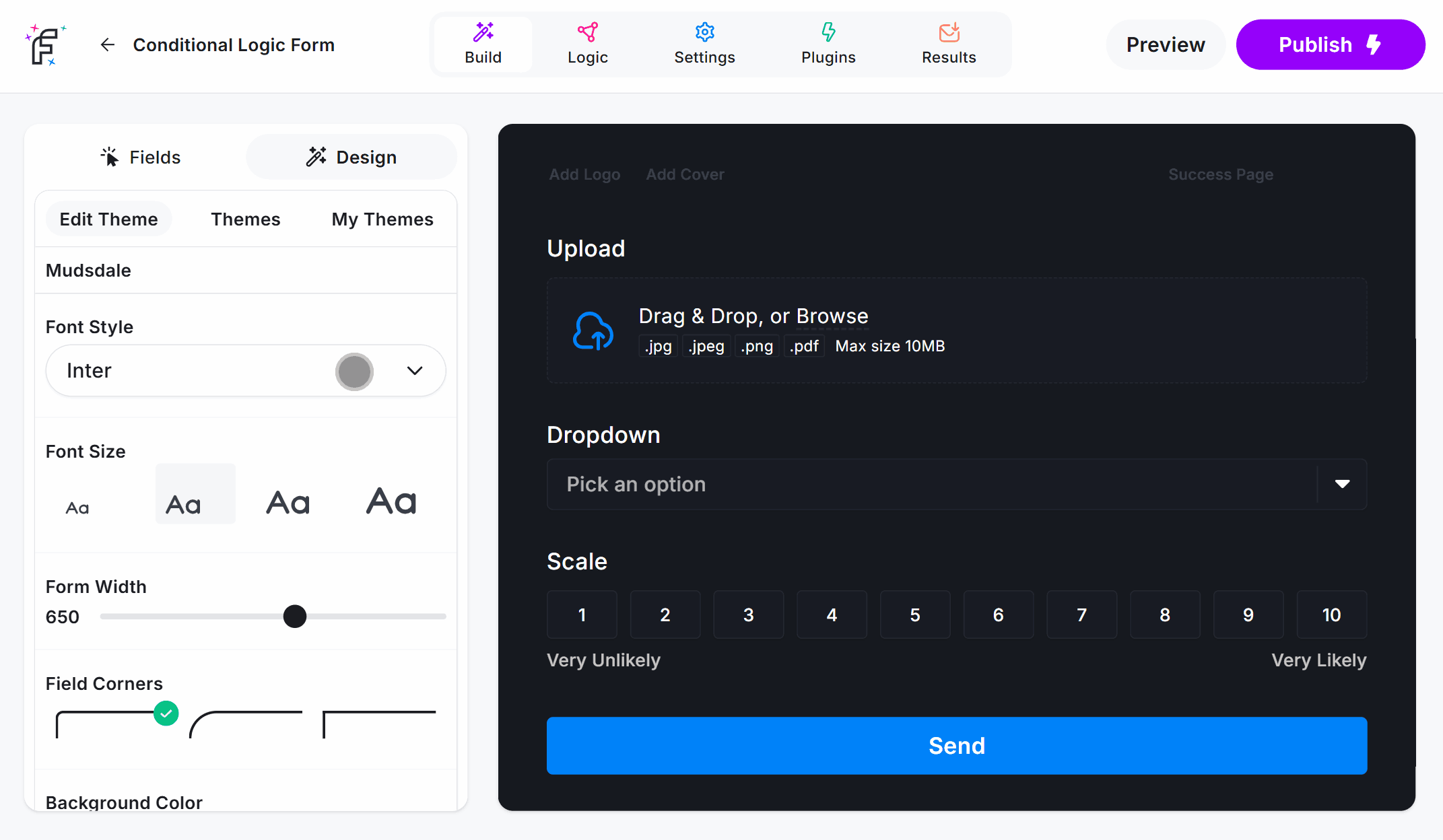 Modifying a 'Theme' from within the 'Design' settings