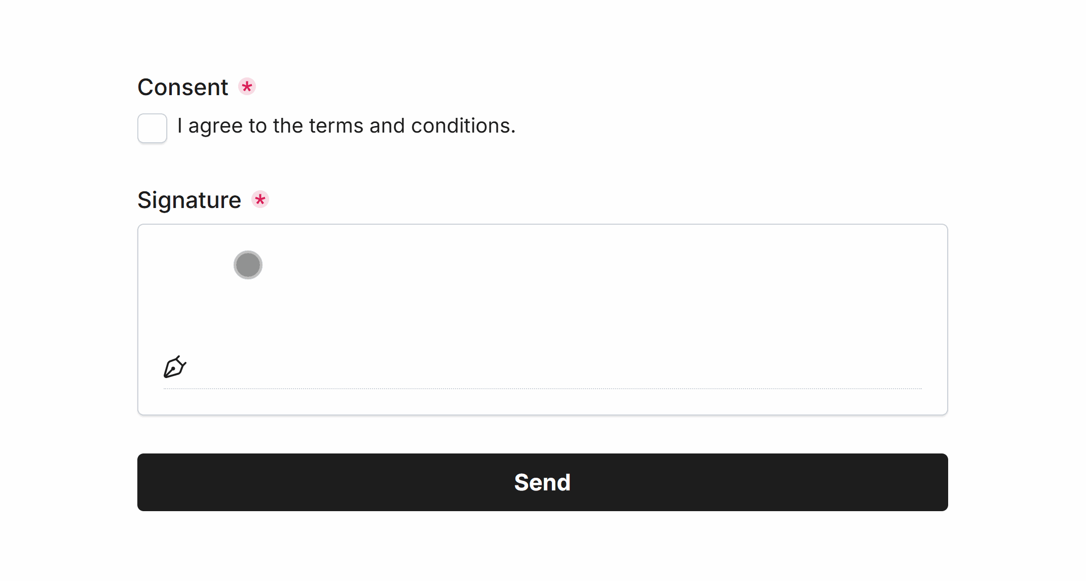 Signing a digital e-signature via the Signature Field