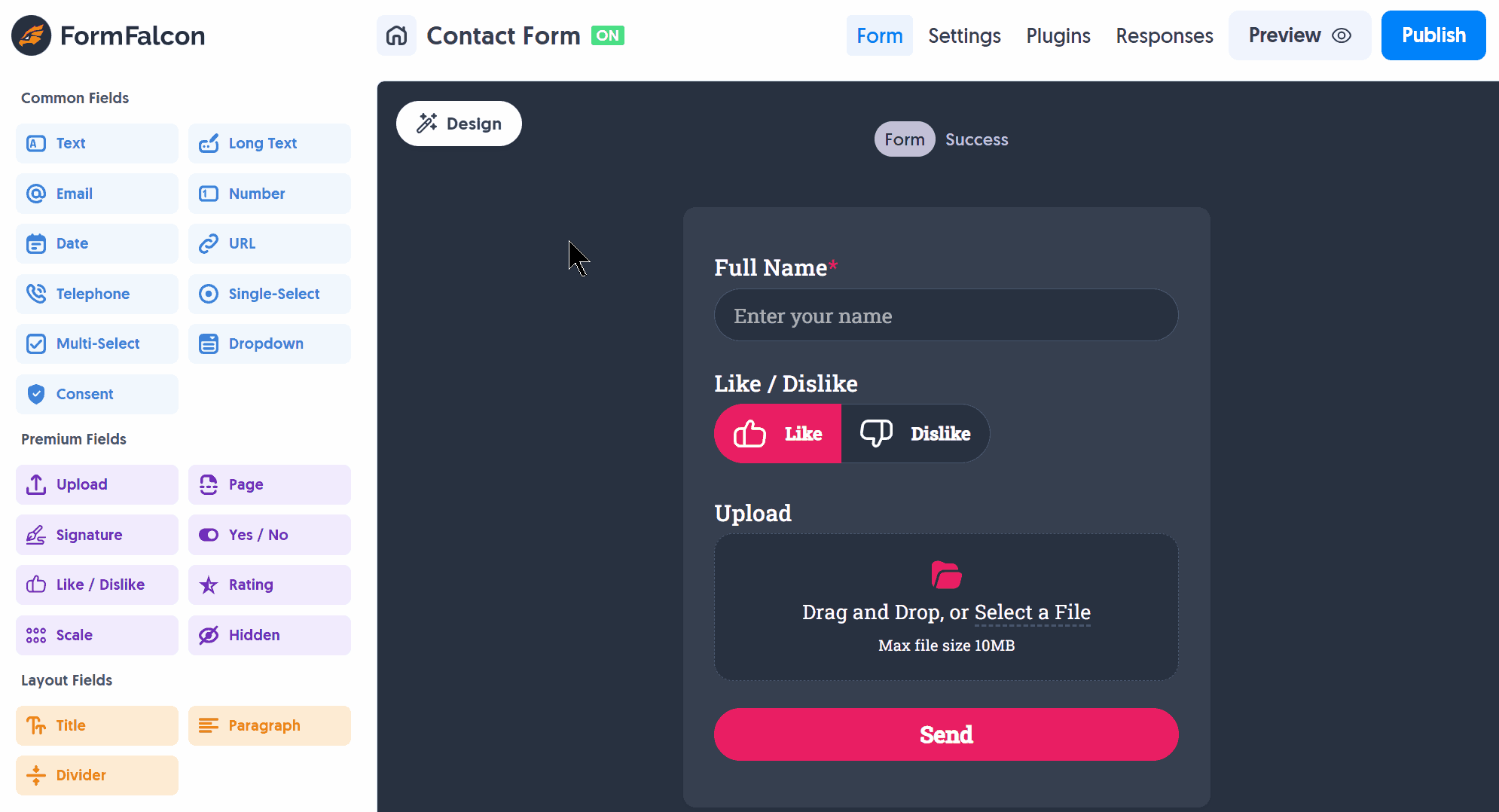 Uploading a custom logo in the 'Design' settings and adjusting the dimensions