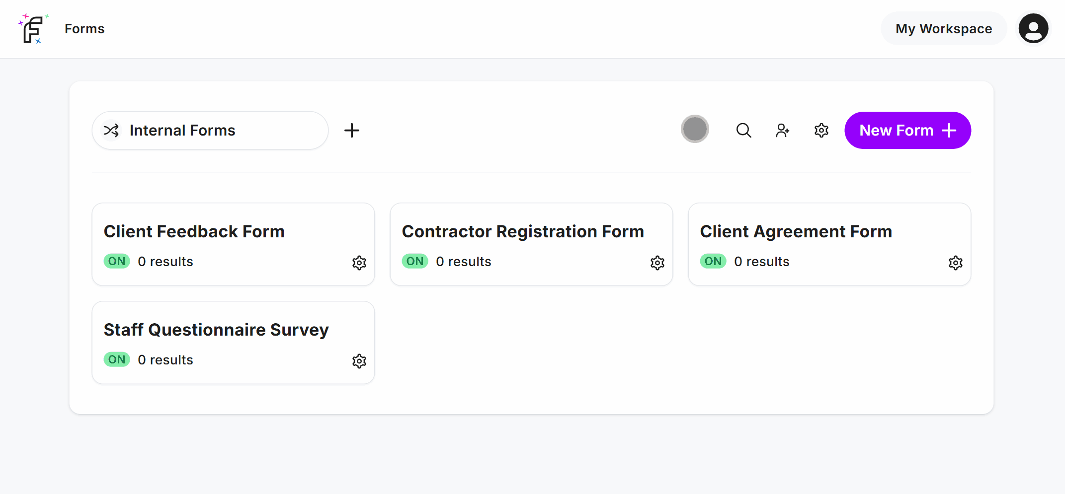 Clicking the 'Add Member' button within Fun Forms and selecting 'Project'