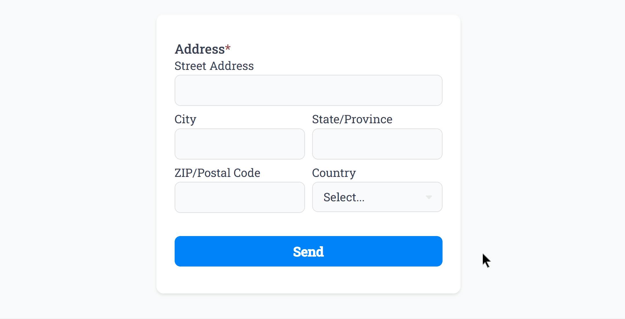 Validation Required for the Address Field in our Form