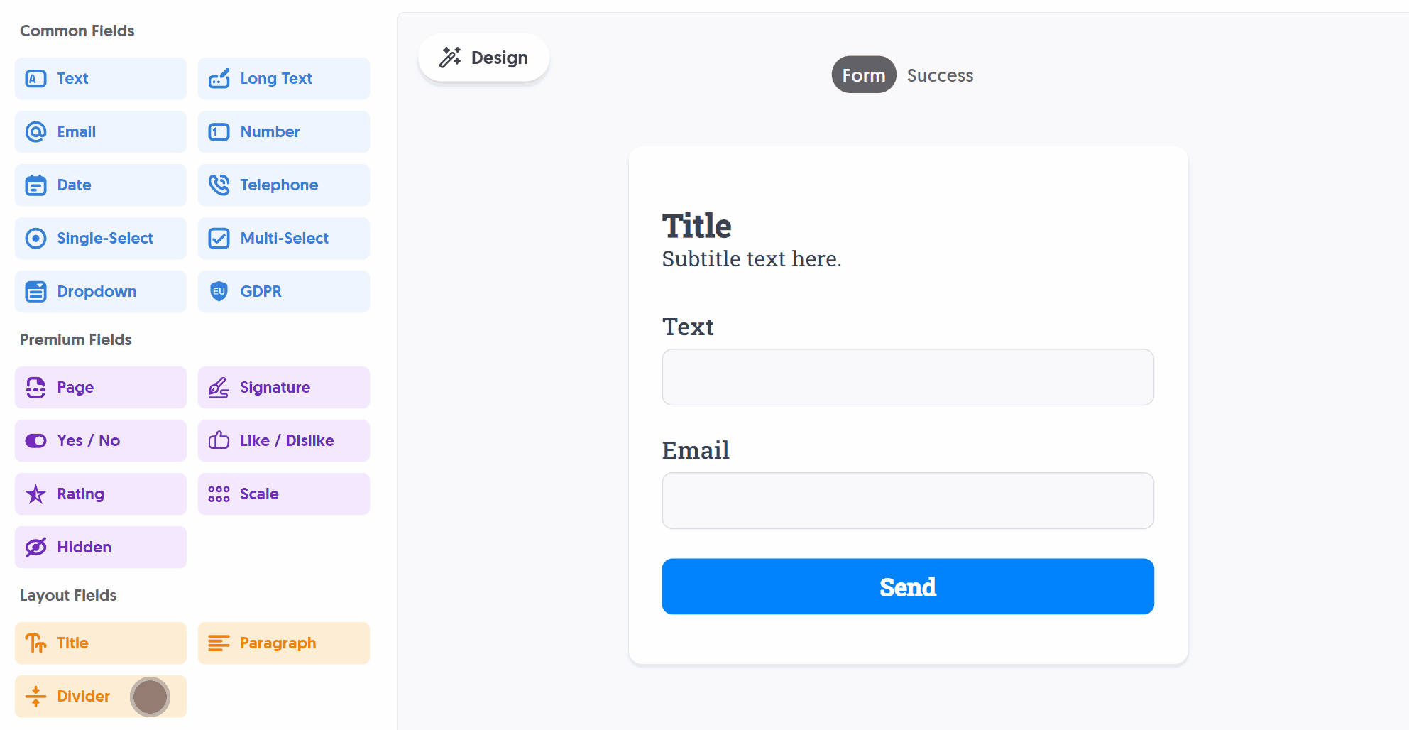 Dragging the Divider Field into the Editor