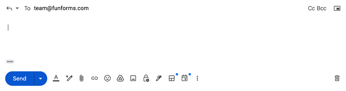 The default Reply button behaviour inside an Inbox