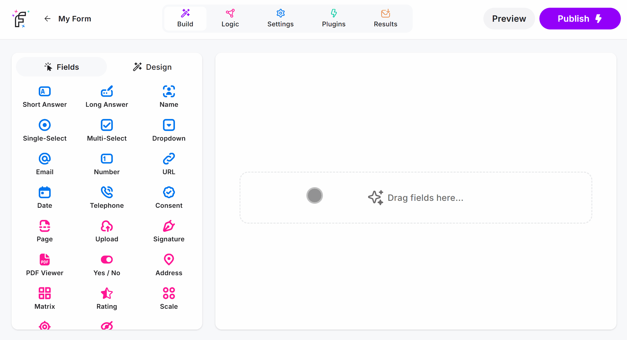 Dragging the H1 Field into the Online Form Editor