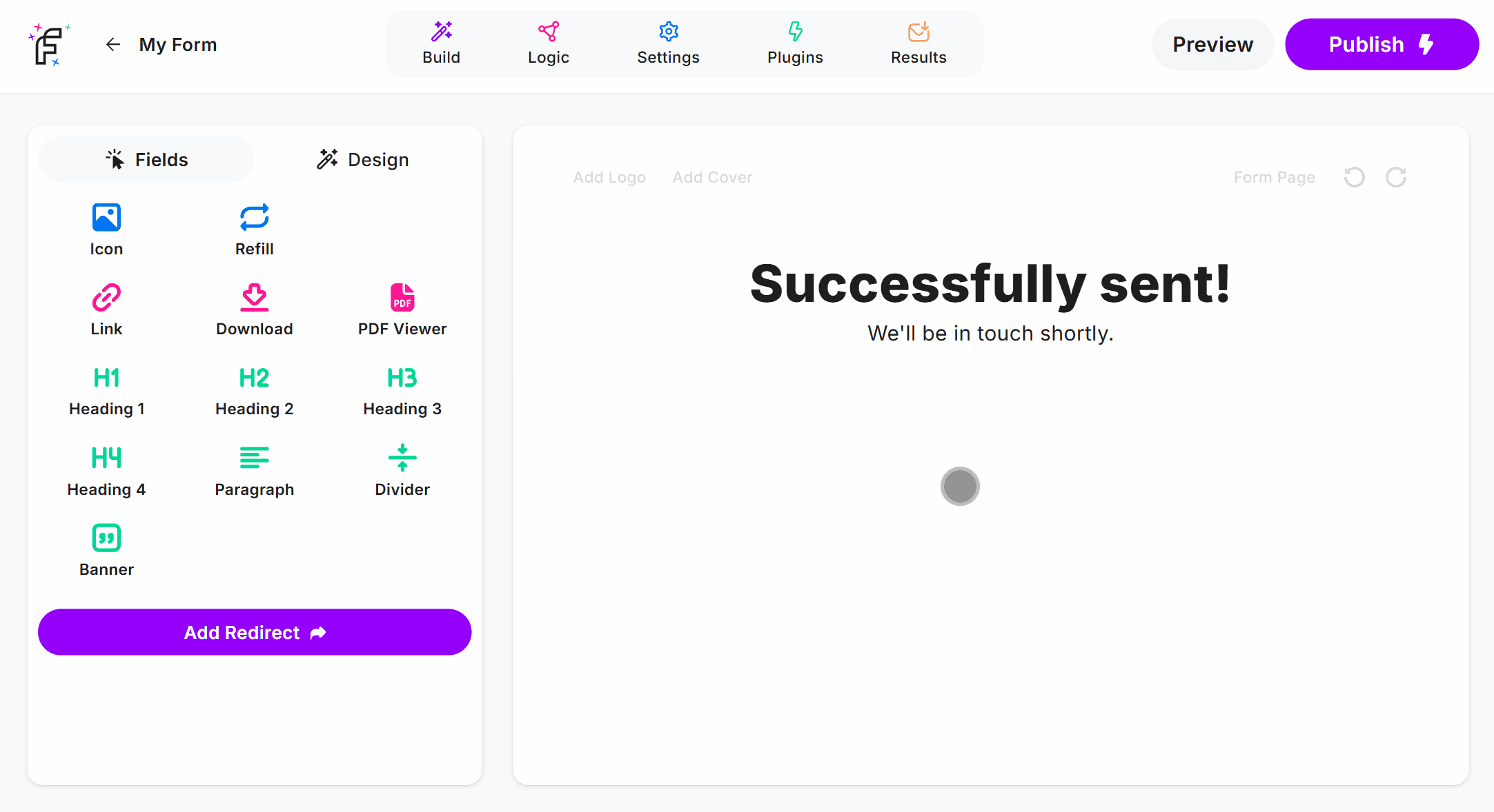 Dragging the Icon Field into the Online Form Editor