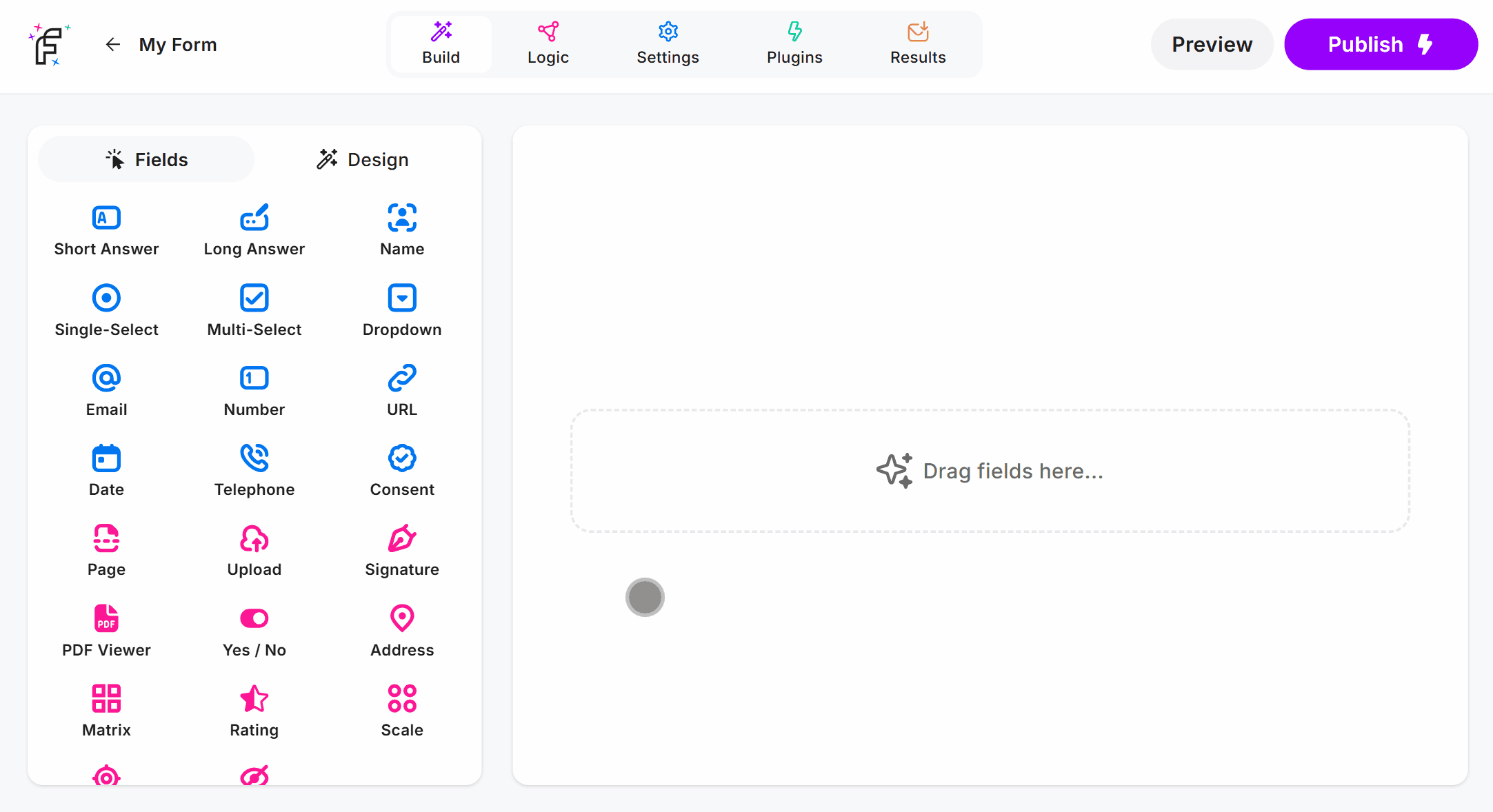 Dragging the Paragraph Field into the Online Form Editor
