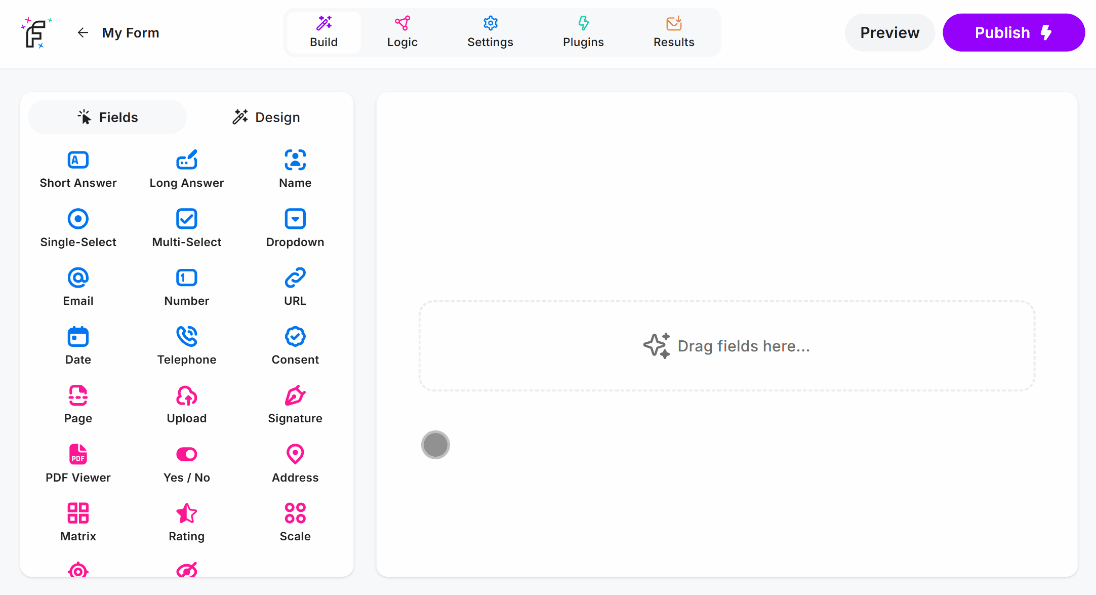 Dragging the Scale Field into the Online Form Editor