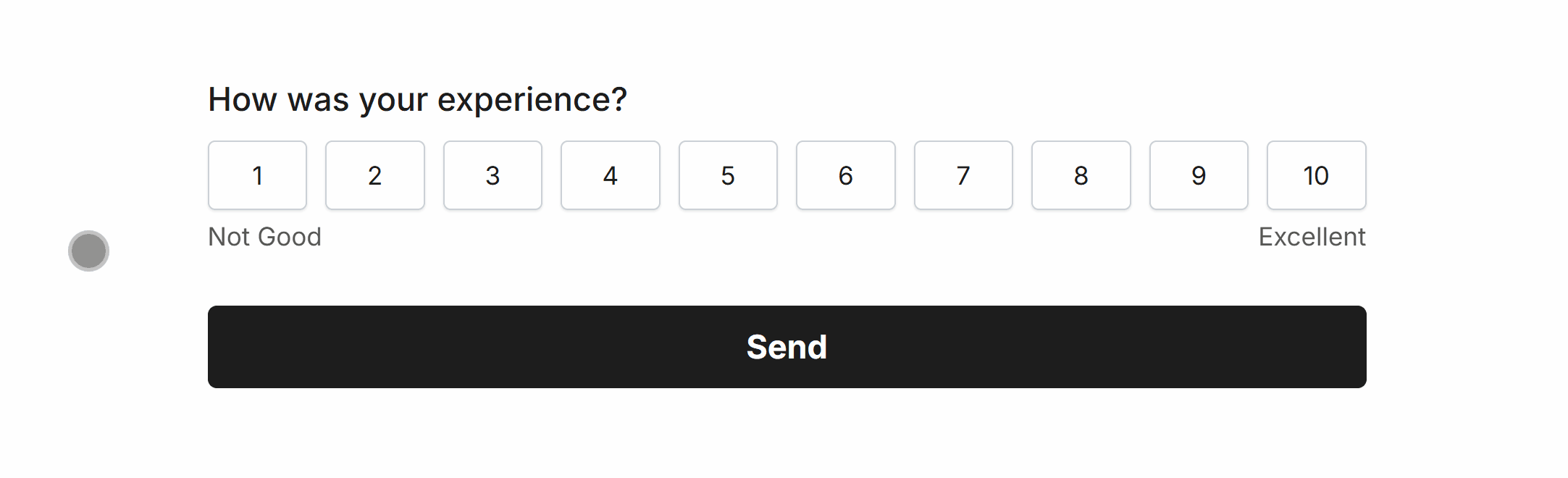 Using custom labels of 'Not Good' and 'Excellent'