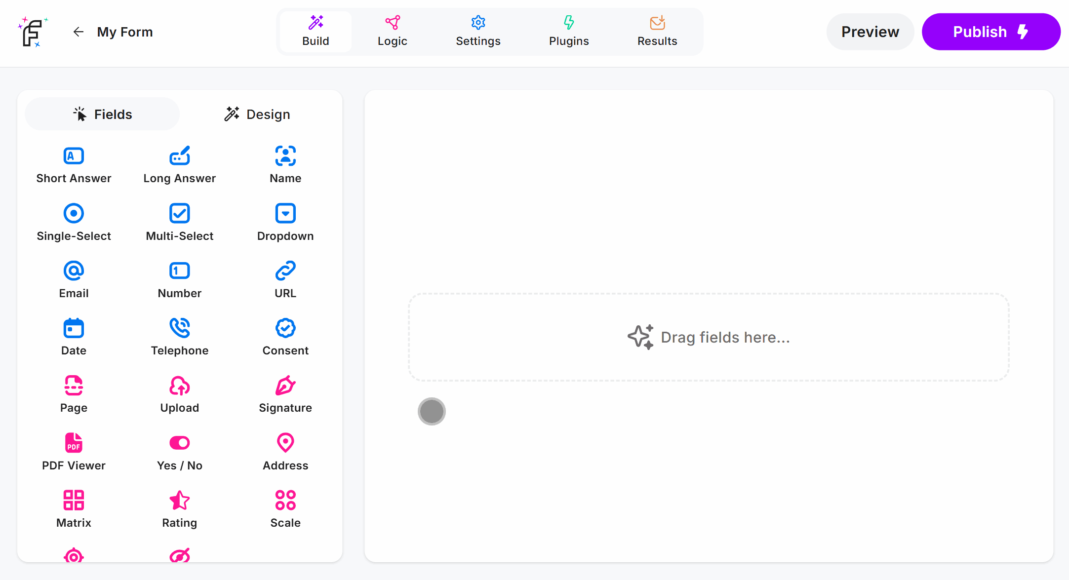 Dragging the Signature Field into the Online Form Editor