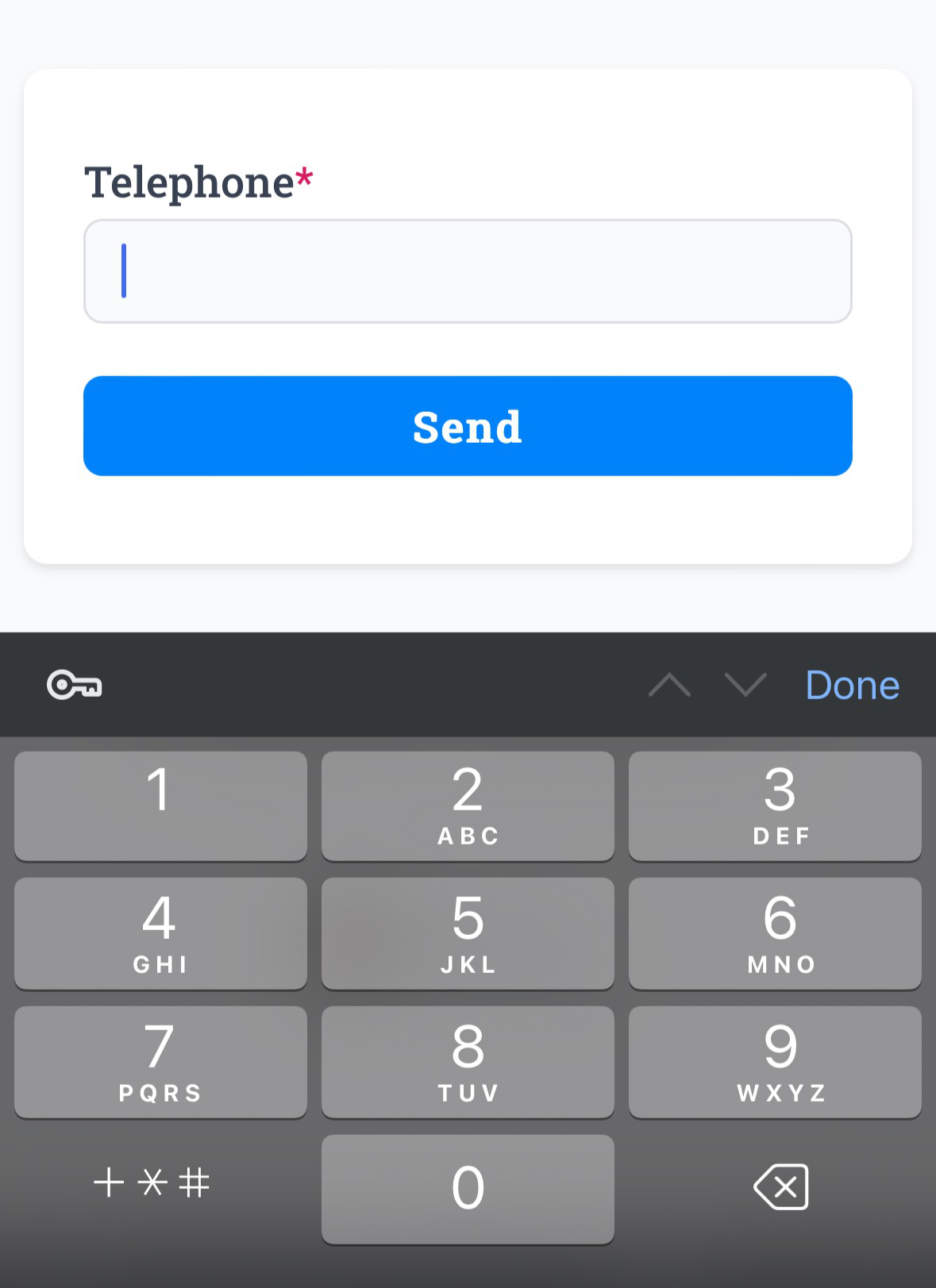 Mobile keypad support for the Telephone Field