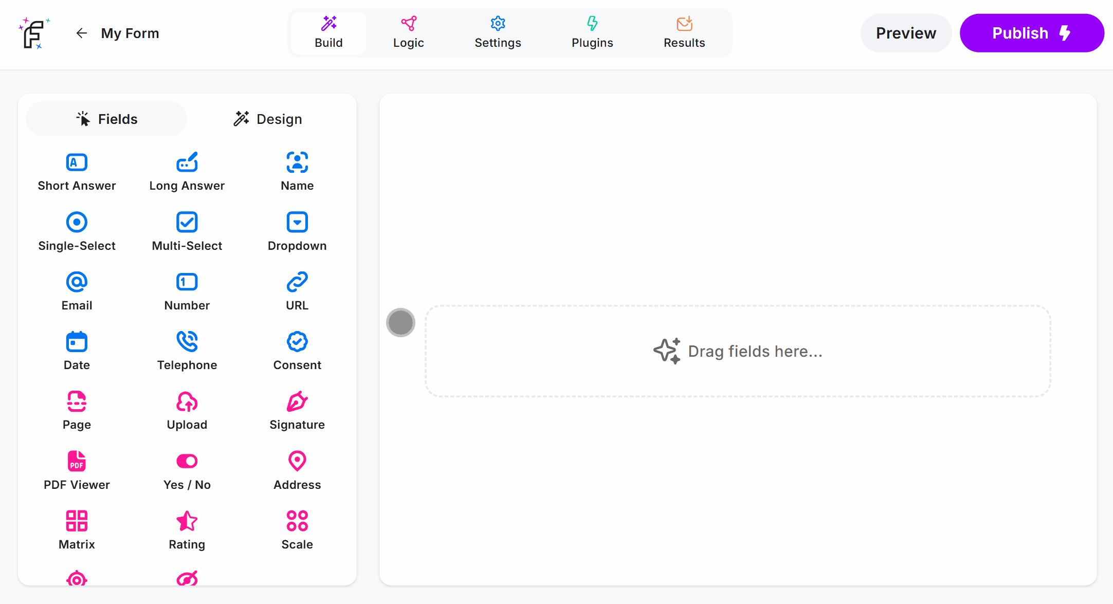 Dragging the Upload Field into the Online Form Editor
