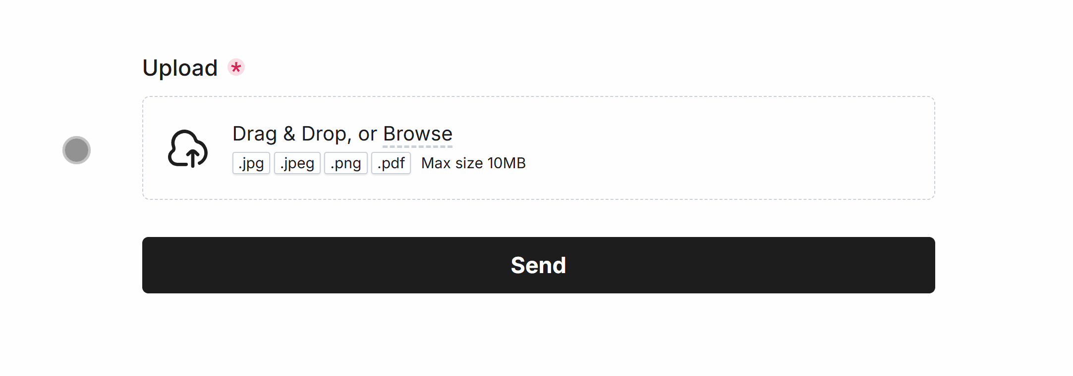 Validation Required for the Upload Field in our Form