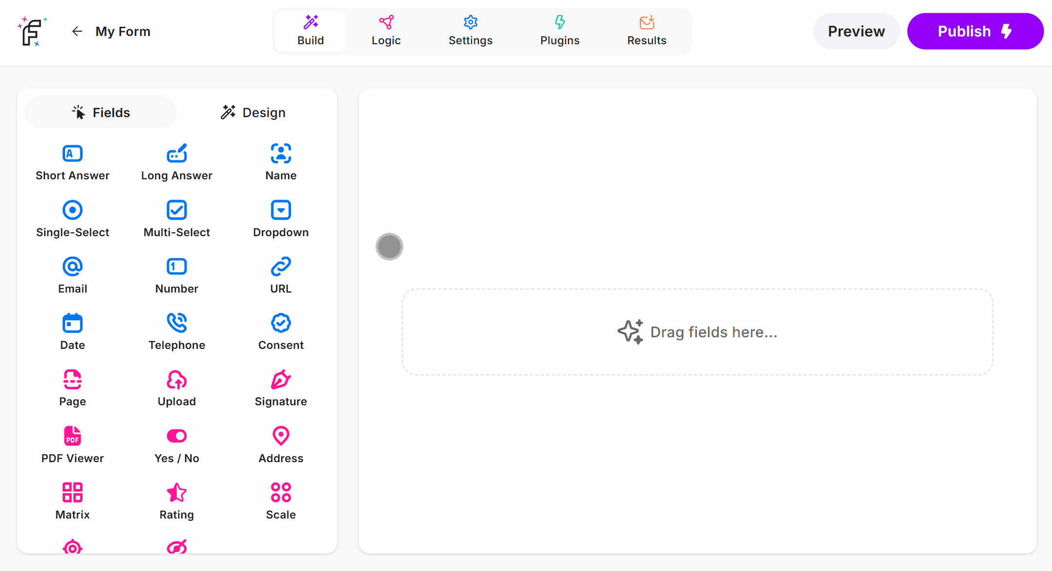 Dragging the URL Field into the Online Form Editor