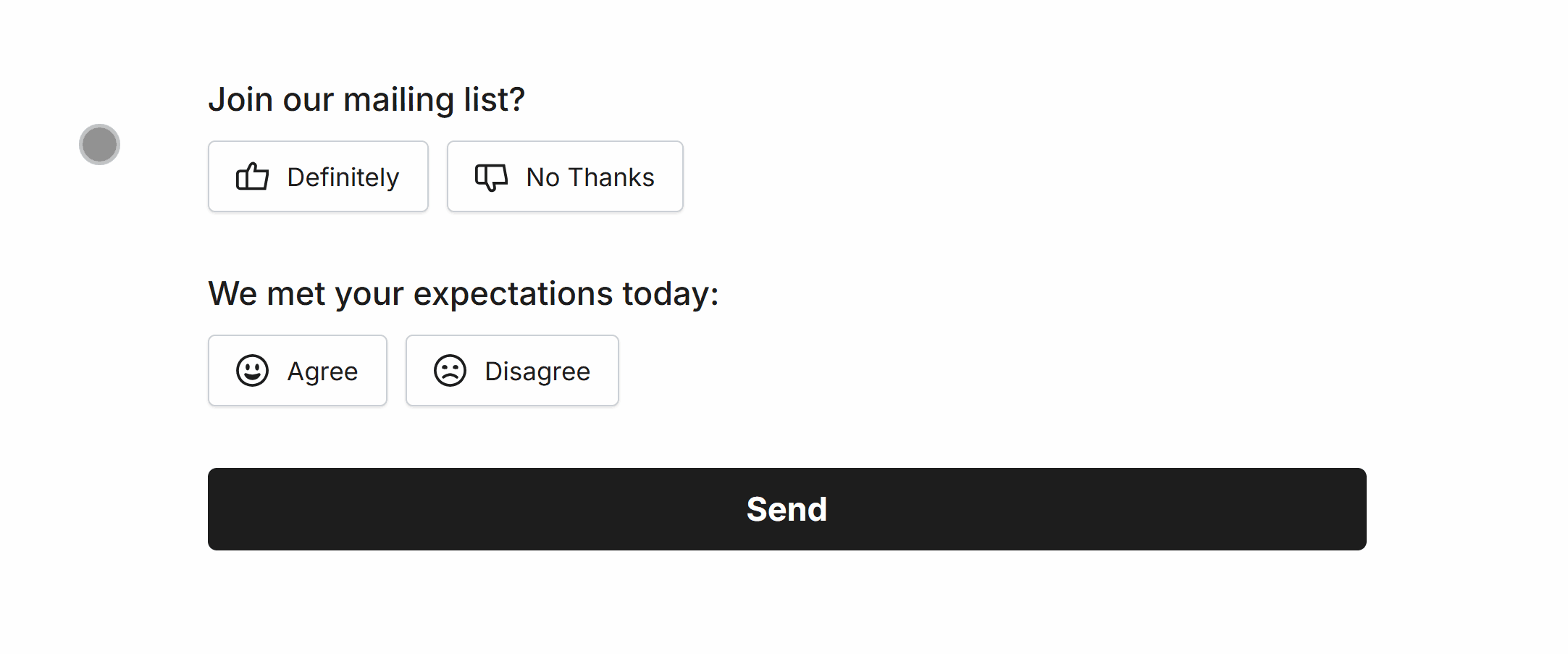 Demonstrating custom Yes/No option labels with differing icons within each button
