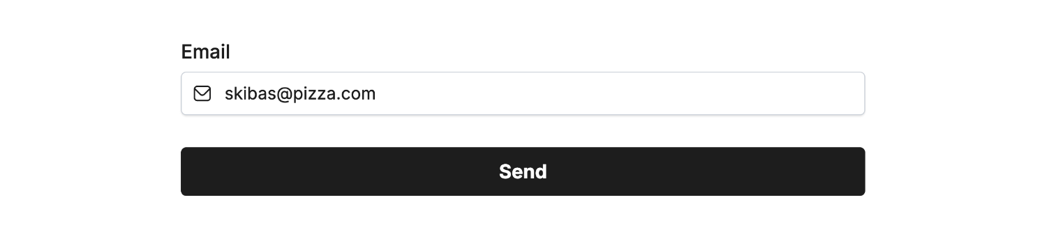 Entering data into our example form linked to the 'Email' field