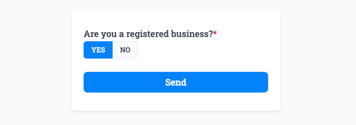 Selecting a 'Yes' option within our example form linked to the 'Checkbox' field