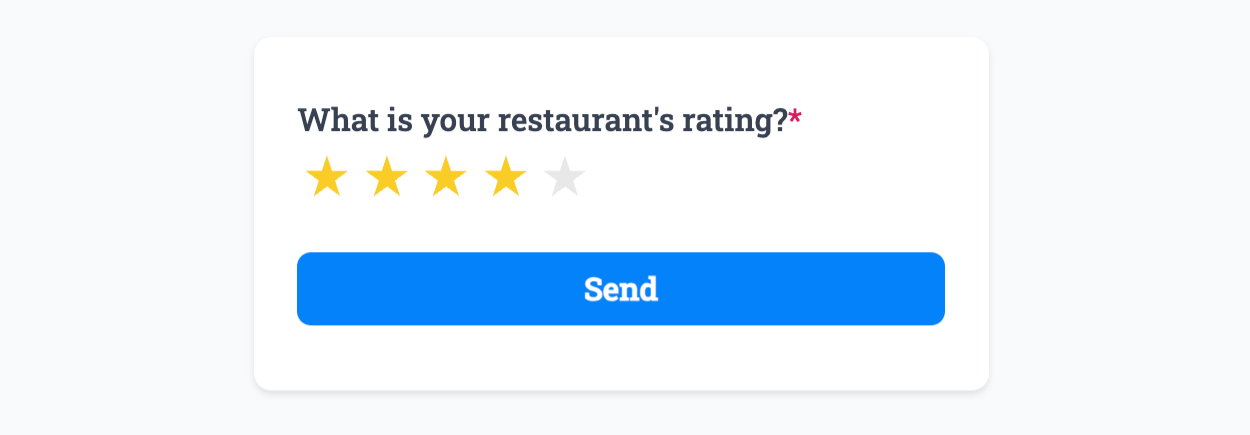 Entering a rating into our example form linked to the 'Rating' field