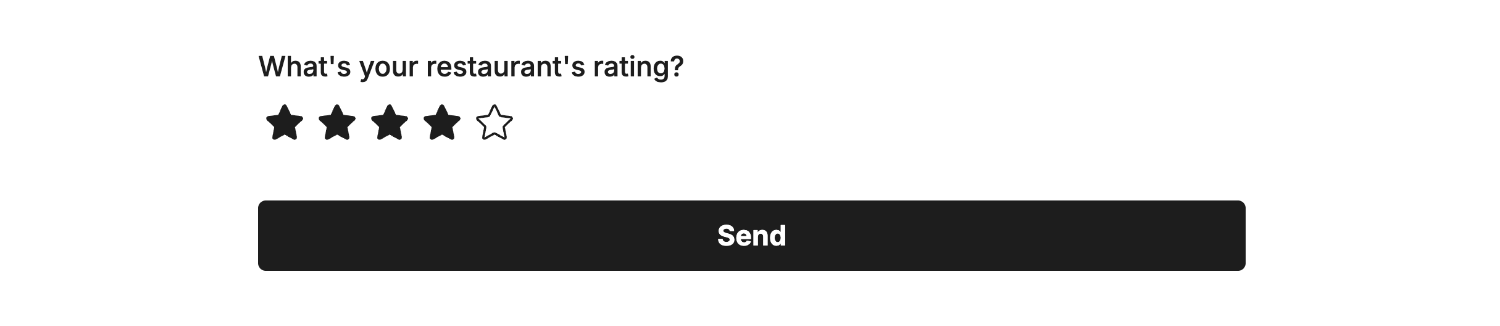 Entering a rating into our example form linked to the 'Rating' field