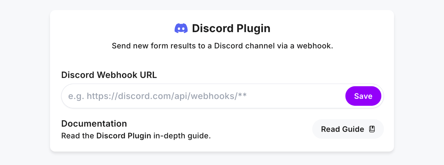 Viewing the Discord Plugin inside Fun Forms