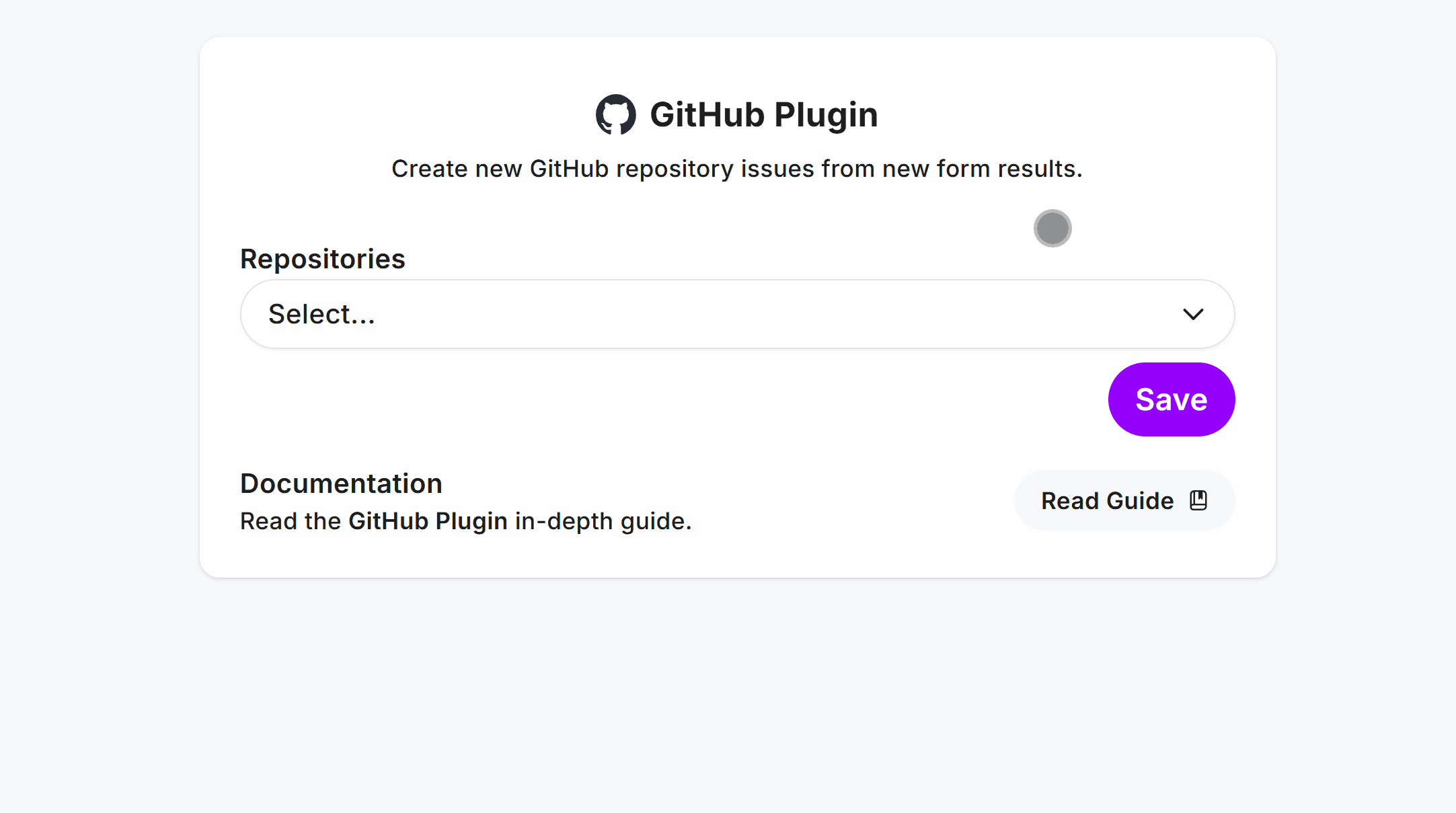 Select GitHub Repository to create new issues from form results