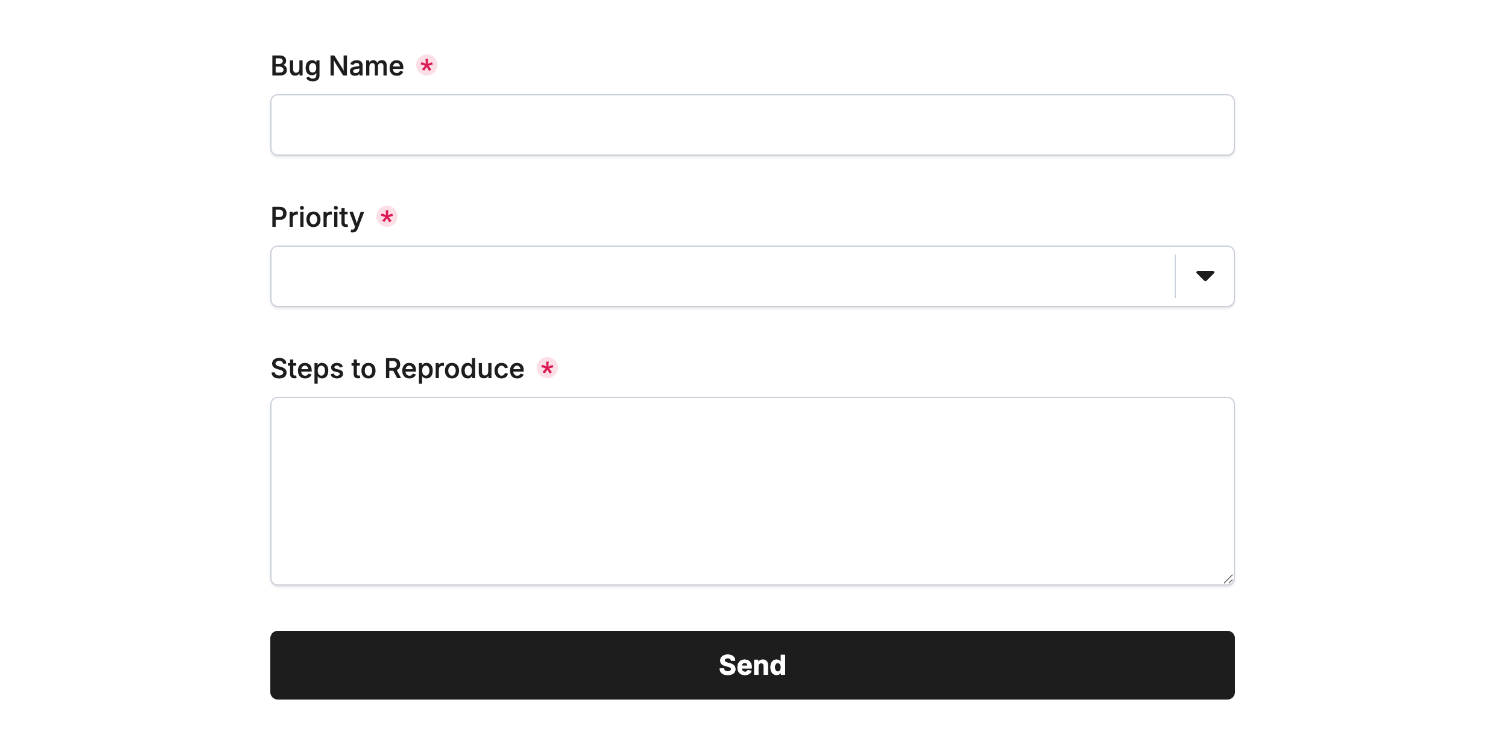 Example form to use with our GitHub Plugin