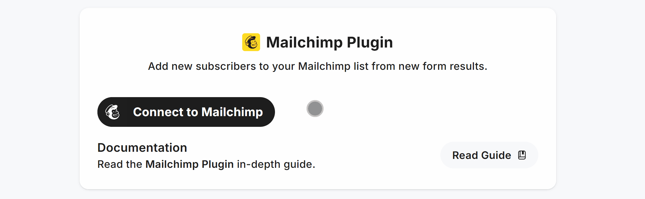 Connecting to the Mailchimp Plugin