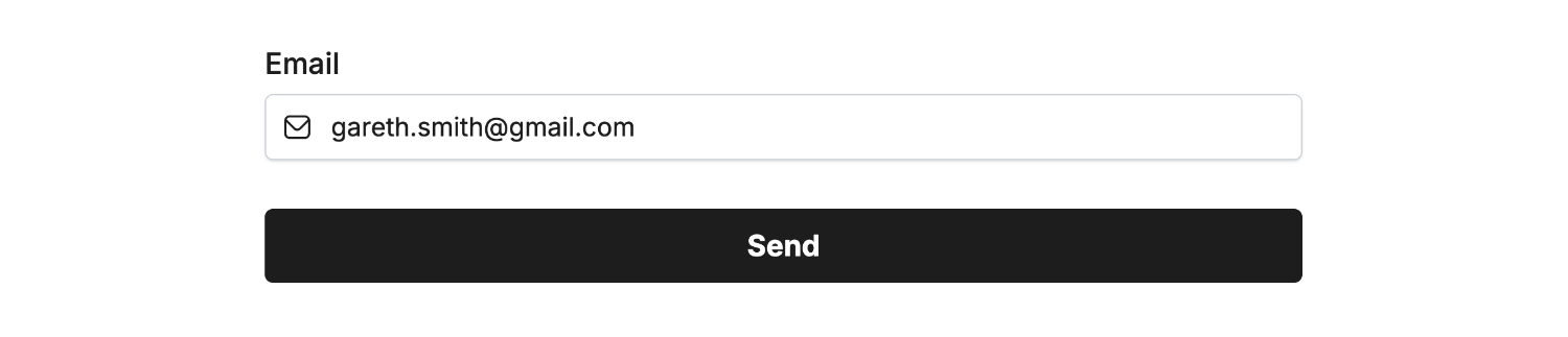 Entering an example email into our form that contains a Hidden Field configured to automatically add new subscribers to the 'Arts' group upon submission