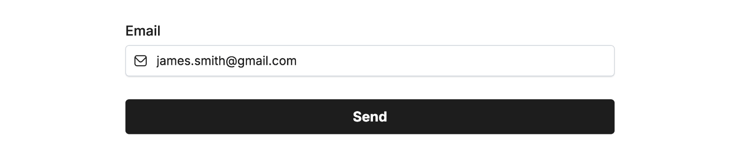 Entering an example email in our form's Email Field