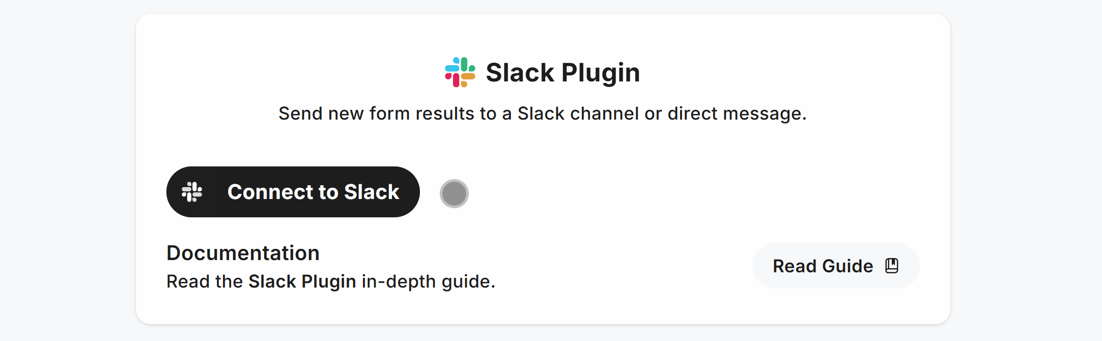 Viewing the Slack Plugin inside Fun Forms
