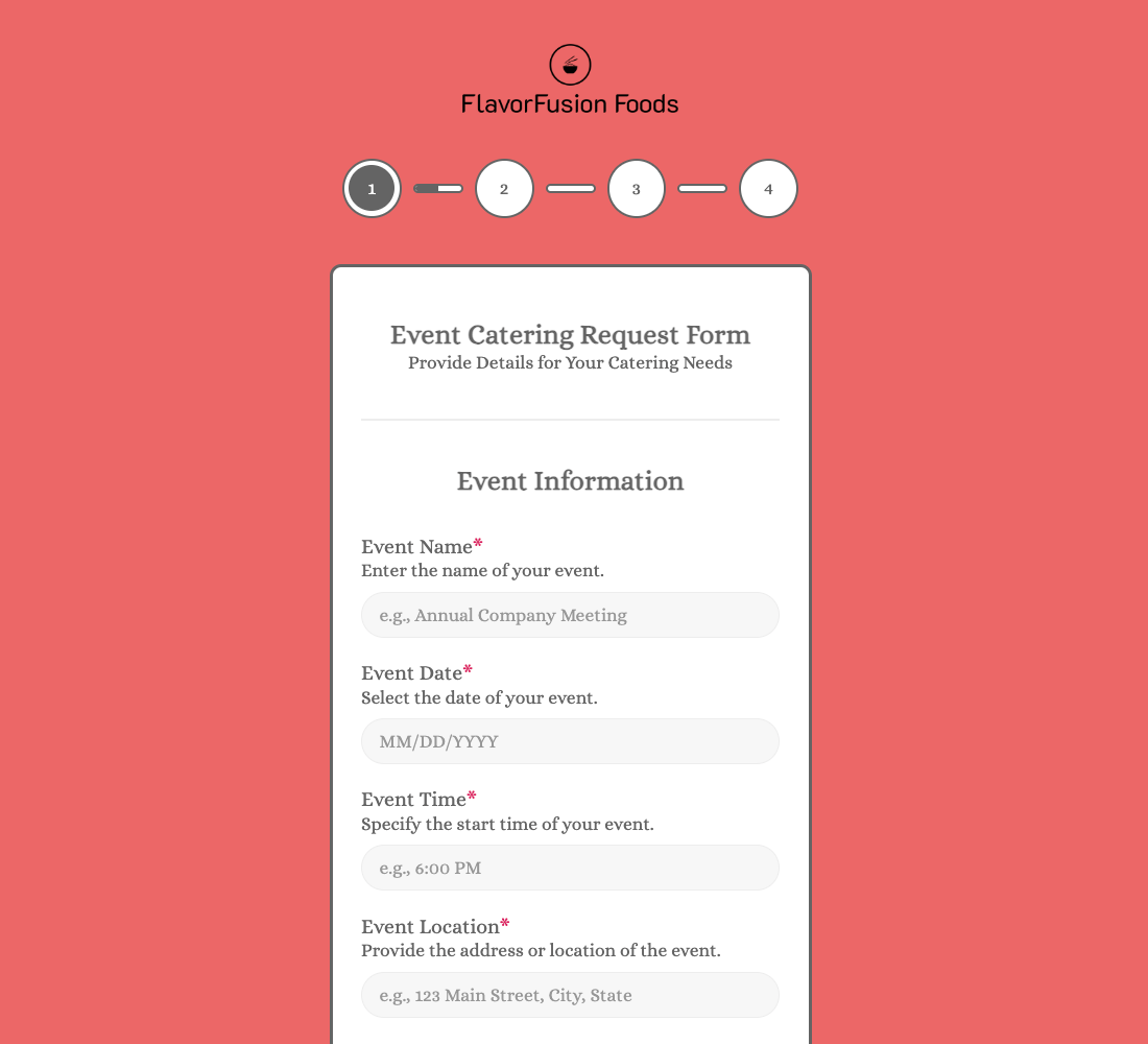 Catering Request Form