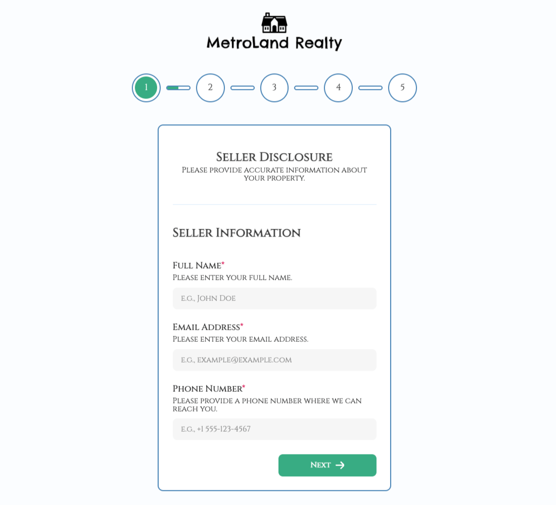 Seller Disclosure Form