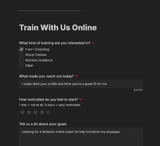Online Training Enquiry Form
