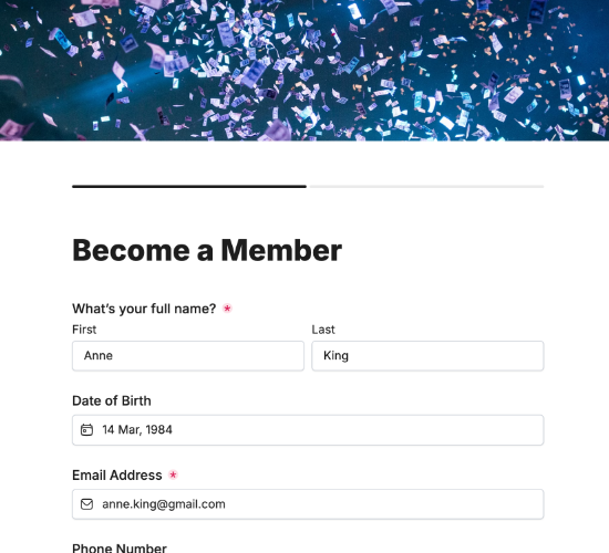Membership Signup Form
