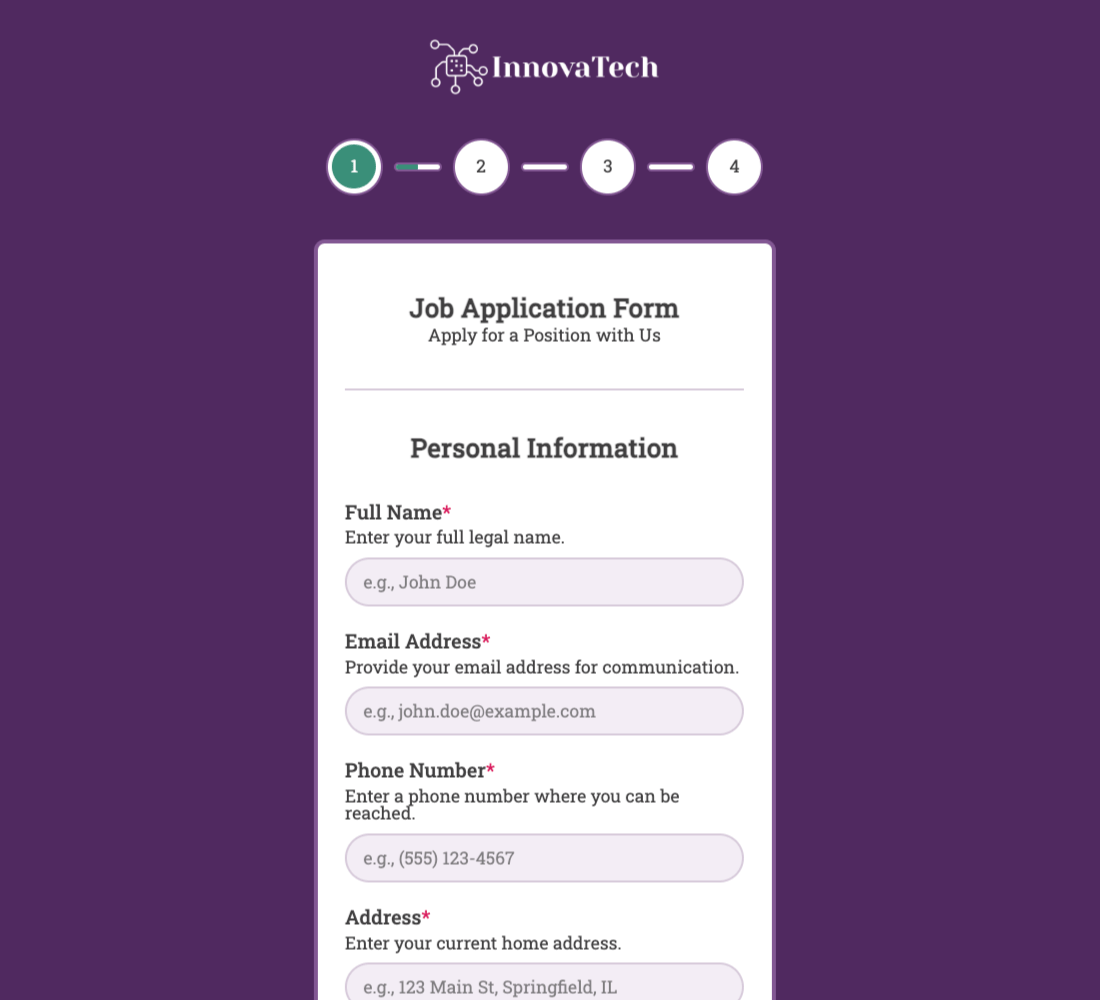 Job Application Form