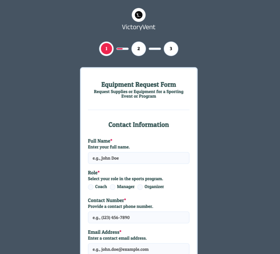 Equipment Request Form