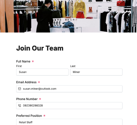 Job Application Form