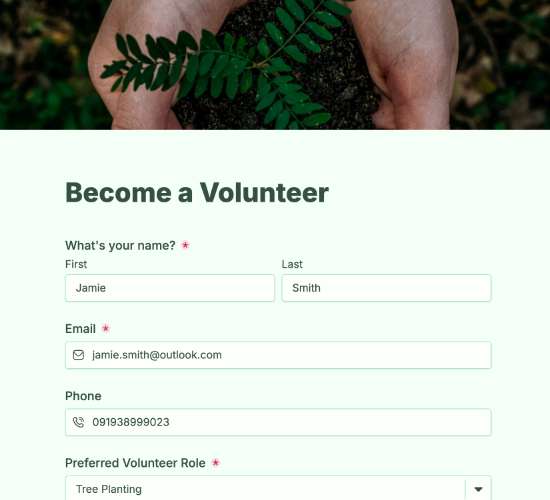 Volunteer Signup Form