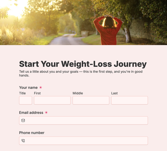 Weight-Loss Coaching Application Form