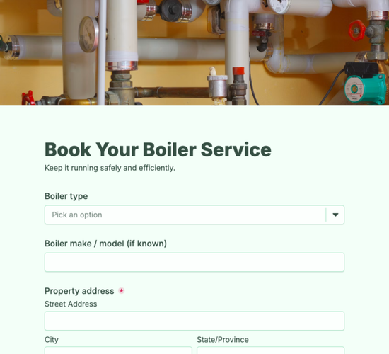 Boiler Service Booking Form