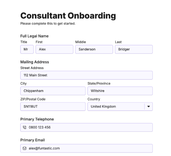 Consultant Onboarding Form