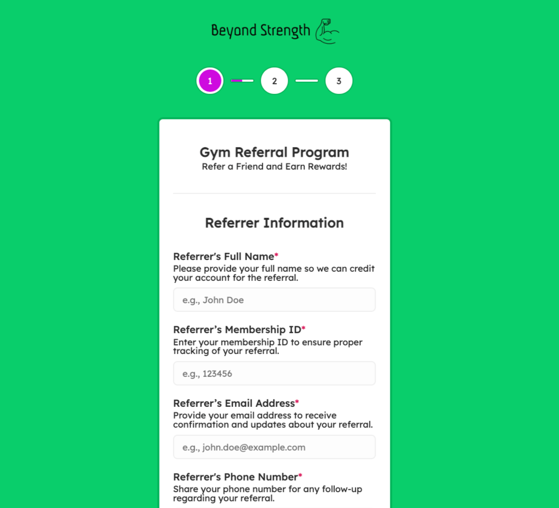 Gym Referral Program Form