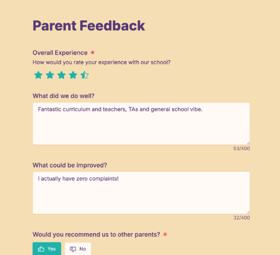 Parent Feedback Form