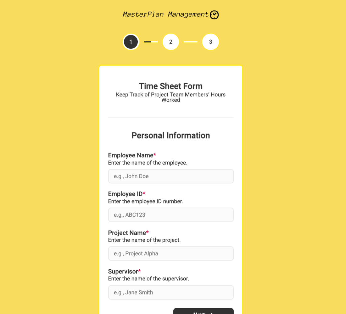 Timesheet Form