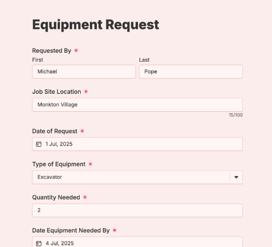 Equipment Request Form