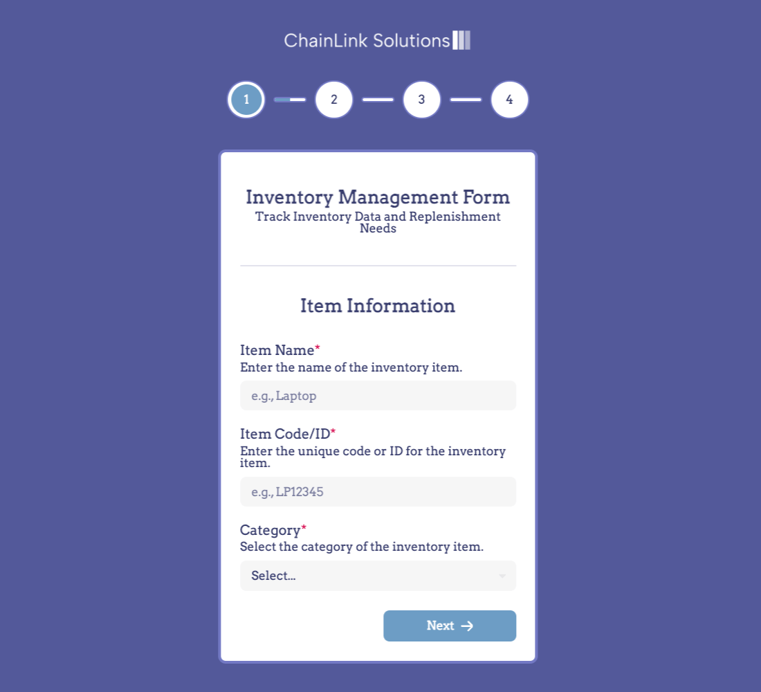 Inventory Management Form