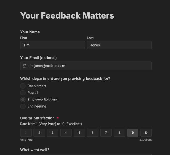 Employee Feedback Form